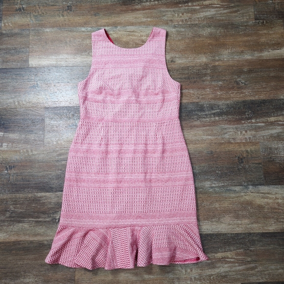 Banana Republic Jacquard Knit Cross-Back Dress With Ruffled Hem Size 16 - Picture 2 of 12